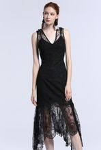 【0庫存代賣潮流女裝去哪里拿貨嘉貝逸飛苧麻連衣裙】- 